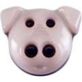 Milward Buttons – Size 15mm, Pig Shaped, Pink, Pack of 3