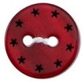 Milward Buttons – Size 12mm, 2 Hole, Little Stars, Red, Pack of 5