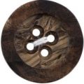 Milward Buttons – Size 22mm, 4 Hole, Wood, Brown, Pack of 2