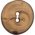 Milward Buttons – Size 25mm, 2 Hole, Wood, Brown, Pack of 2