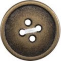 Milward Buttons – Size 17mm, 4 Hole, Brass Effect, Brass, Pack of 2