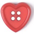 Milward Buttons – Size 15mm, 4 Holes, Red, Pack of 4