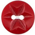 Milward Buttons – Size 15mm, 2 Hole, Star Effect, Red, Pack of 6