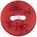 Milward Buttons – Size 12mm, 2 Hole, Printed Flowers, Red, Pack of 5