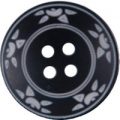 Milward Buttons – Size 20mm, 4 Hole, Sun Pattern, Black, Pack of 3