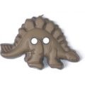 Milward Buttons – Size 28mm, Dinosaur Shaped, Brown, Pack of 2