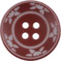 Milward Buttons – Size 25mm, 4 Hole, Sun Pattern, Brown, Pack of 2