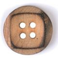 Milward Buttons – Size 18mm, 4 Hole, Wood, Brown, Pack of 3