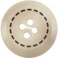 Milward Buttons – Size 20mm, 4 Hole, Circular Stitch Effect, Pearl Cream, Pack of 2