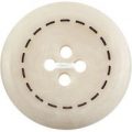 Milward Buttons – Size 22mm, 4 Hole, Circular Stitch Effect, Pearl Cream, Pack of 2