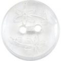 Milward Buttons – Size 15mm, 2 Hole, Flower Print, Clear, Pack of 4