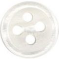 Milward Buttons – Size 10mm, 4 Hole, Pearl White, Pack of 8