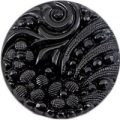 Milward Buttons – Size 21mm, Flower Swirl Pattern, Black, Pack of 3