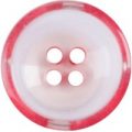 Milward Buttons – Size 17mm, 4 Hole, Clear/Red, Pack of 3