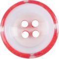 Milward Buttons – Size 17mm, 4 Hole, Clear/Red, Pack of 3