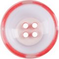 Milward Buttons – Size 22mm, 4 Hole, Clear/Red, Pack of 2