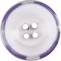 Milward Buttons – Size 22mm, 4 Hole, Clear /Purple, Pack of 2