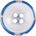 Milward Buttons – Size 17mm, 4 Hole, Clear/Blue, Pack of 3