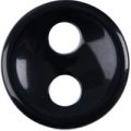 Milward Buttons – Size 21mm, 2 Hole (Large Holes), Black, Pack of 2