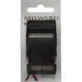 Milward Buttons – Size 25mm, Plastic Clip, Black