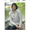 Hooded Jacket in James C. Brett Aran (JB045)