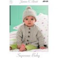 Cardigans and Hat in James C. Brett Supreme Baby 4 Ply (JB125)