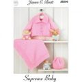 Jacket, Hat and Blanket in James C. Brett Supreme Baby DK (JB206)