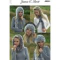 Snood, Neck Wrap and Hats in James C. Brett Faux Fur (JB251)