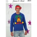 Mens Christmas Elf Sweater and Hat in James C. Brett Top Value DK (JB270)