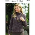 Sweater and Hats in James C. Brett Flutterby Animal Prints Super Chunky (JB332)