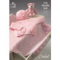 Bolero, Hat and Pram Blanket in King Cole Baby Comfort Baby DK (3258)