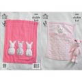 Baby Blankets and Bunny Rabbit Toy in King Cole Comfort DK, Cuddles DK, Cuddles Multi DK and Comfort Prints DK (4006)