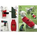 Christmas Dog Coats in King Cole Cuddles DK and King Cole Merino Blend DK (4115)