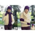 Sweater, Cowl, Hat, Scarf and Fingerless Gloves in King Cole New Magnum Chunky (4279)