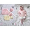 Top, Cardigan, Bonnet amd Blanket in King Cole Comfort Baby DK (4689)