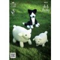 Sheep, Lamb and Sheepdog Toys in King Cole Cuddles Chunky and Pricewise DK (9010)