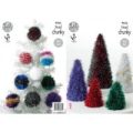 Christmas Trees and Baubles in King Cole Tinsel Chunky (9035)